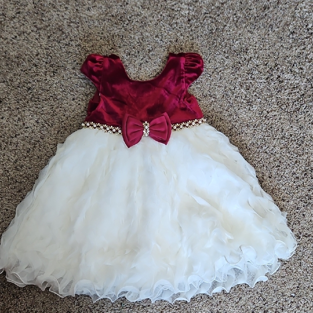 American Princess Burgundy and White Formal Dress